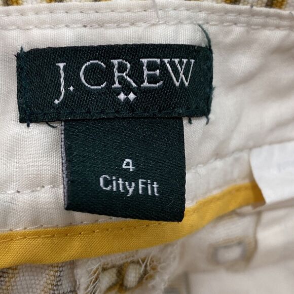 J Crew factory shorts ladies sz 4 city fit printed cotton Bermuda walking style - Picture 5 of 6